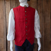 Crimson Red Linen Waistcoat-Second