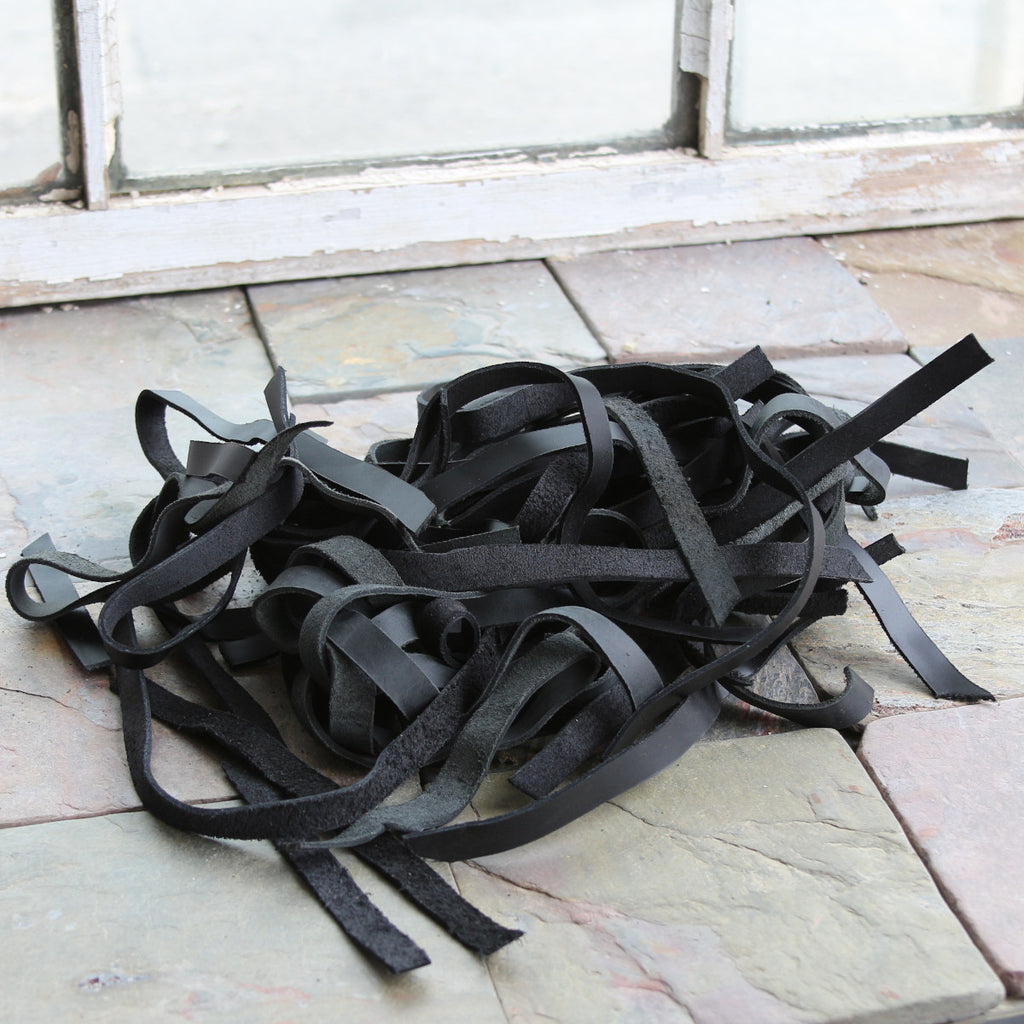 1/2 Lb Black Leather Strips - Deal