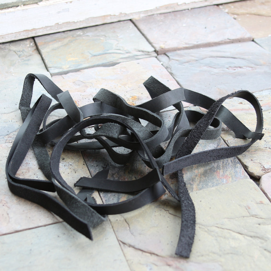 1/2 Lb Black Leather Strips - Deal